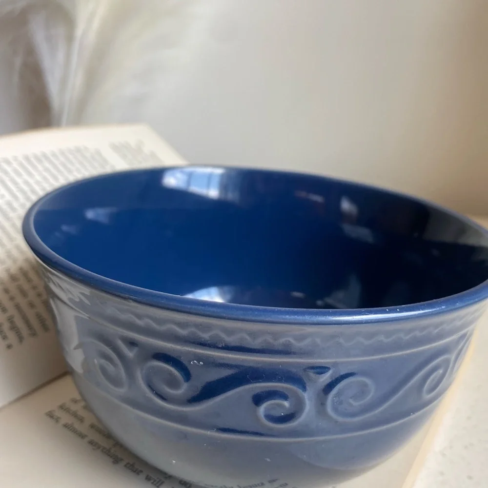 blue Deep Cereal Bowls Serveware Serving Ware